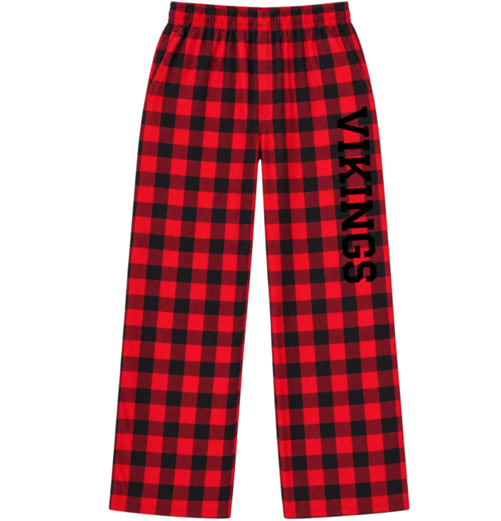 2026-27 Vikings Red Flannels Red Varsity Vikings Flannels